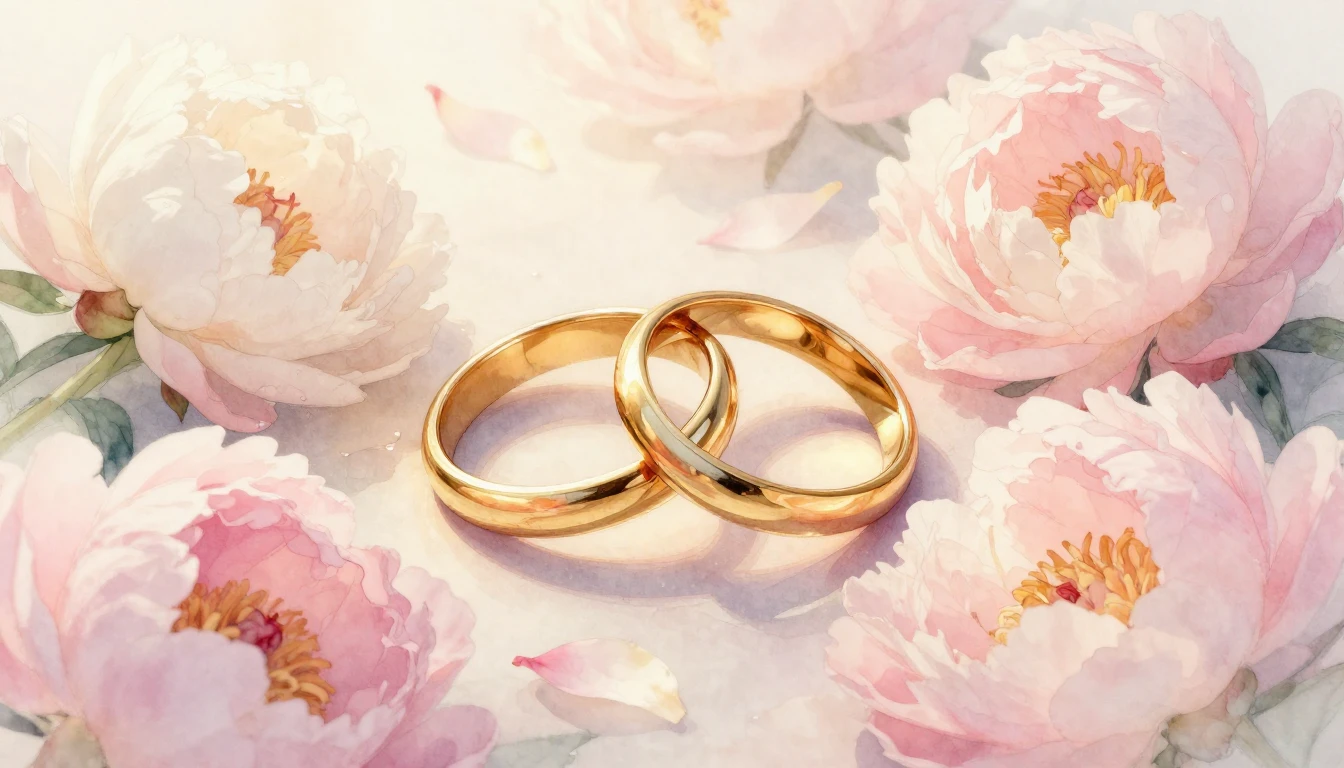 A beautiful and ethereal watercolor painting of two intertwi...