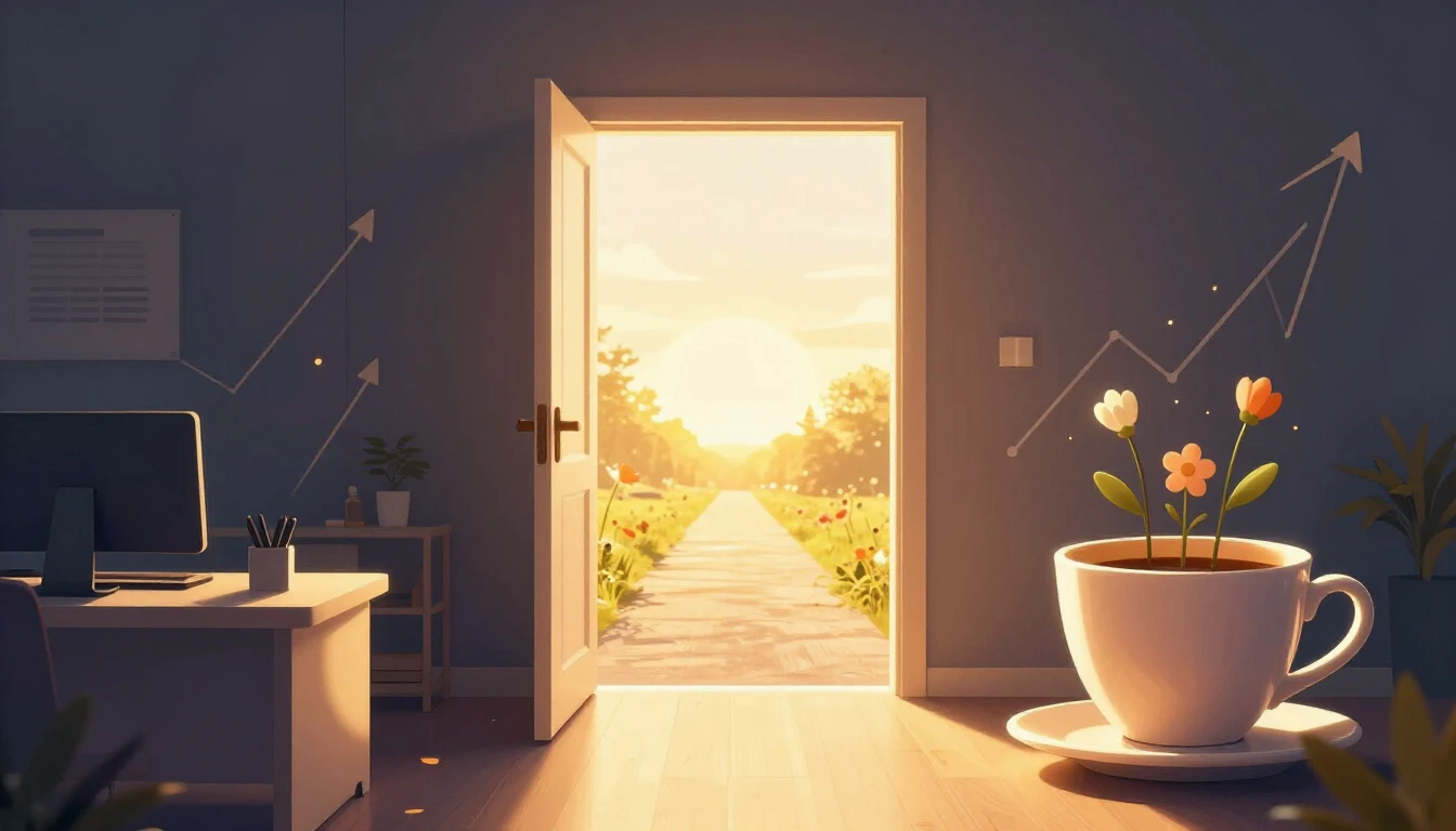 A vibrant digital art illustration representing a new career...