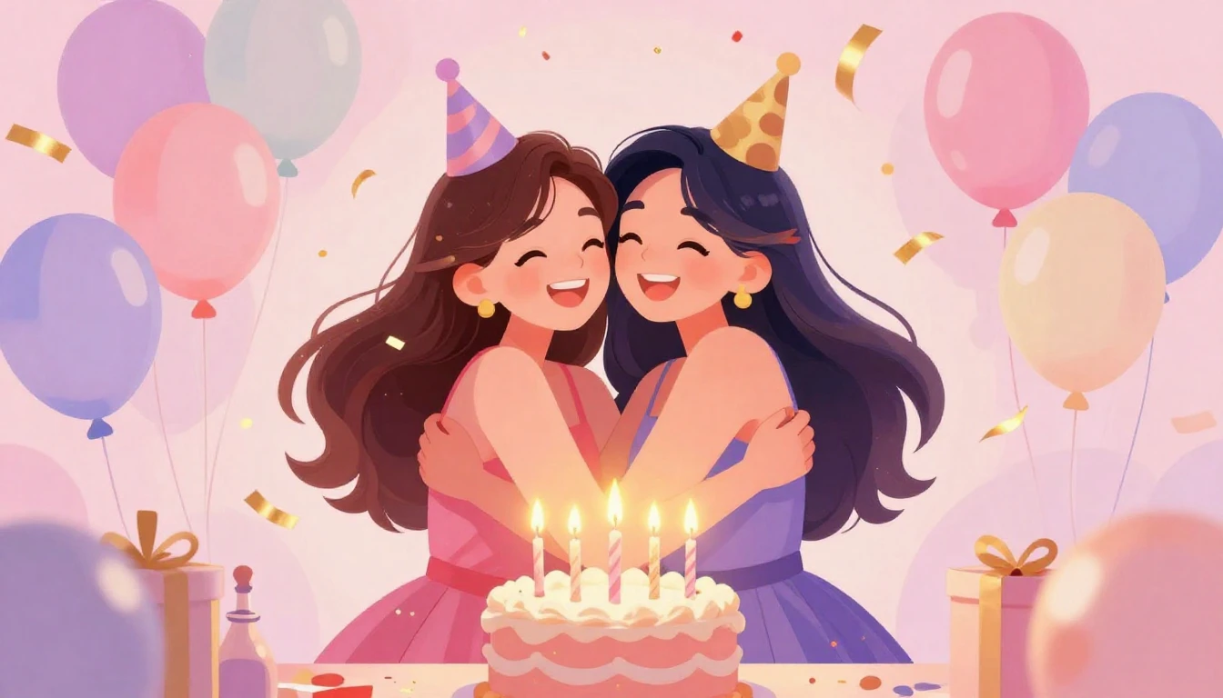 A vibrant and joyful digital art illustration representing a...