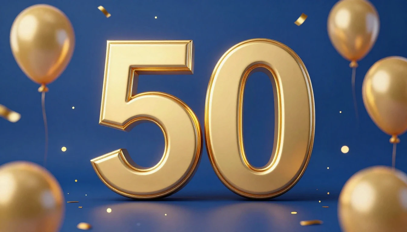 A festive and luxurious design for a 50th anniversary music ...