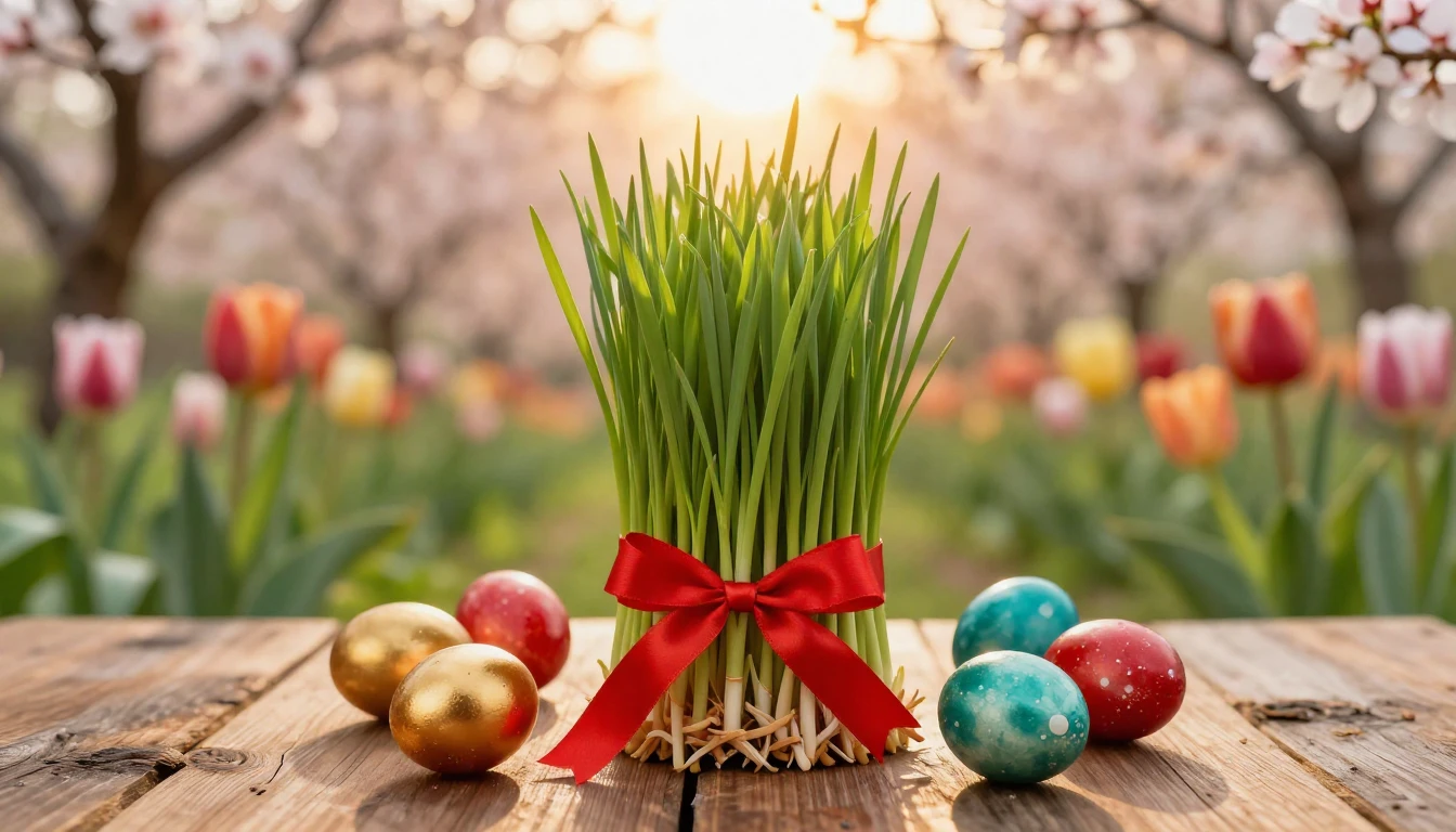 A vibrant scene capturing the essence of the spring equinox....