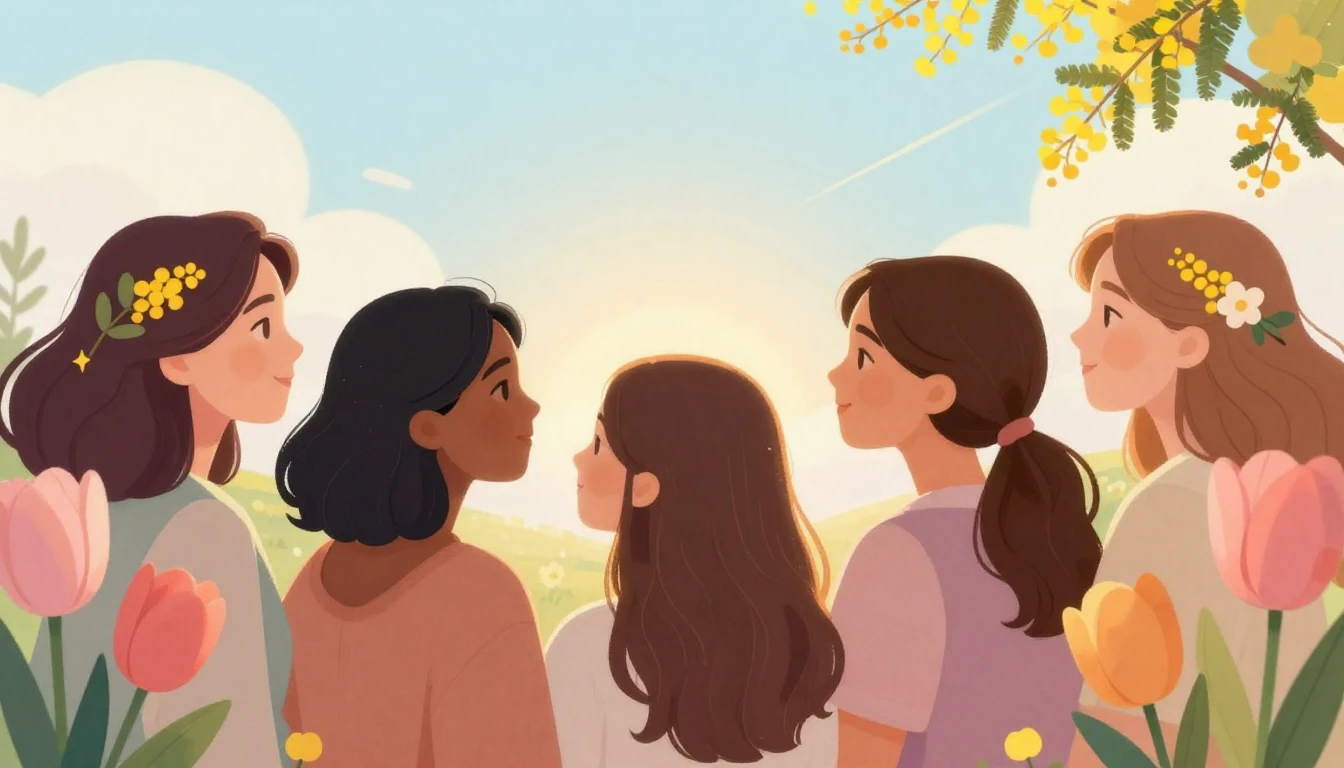 A vibrant and empowering illustration of diverse women stand...