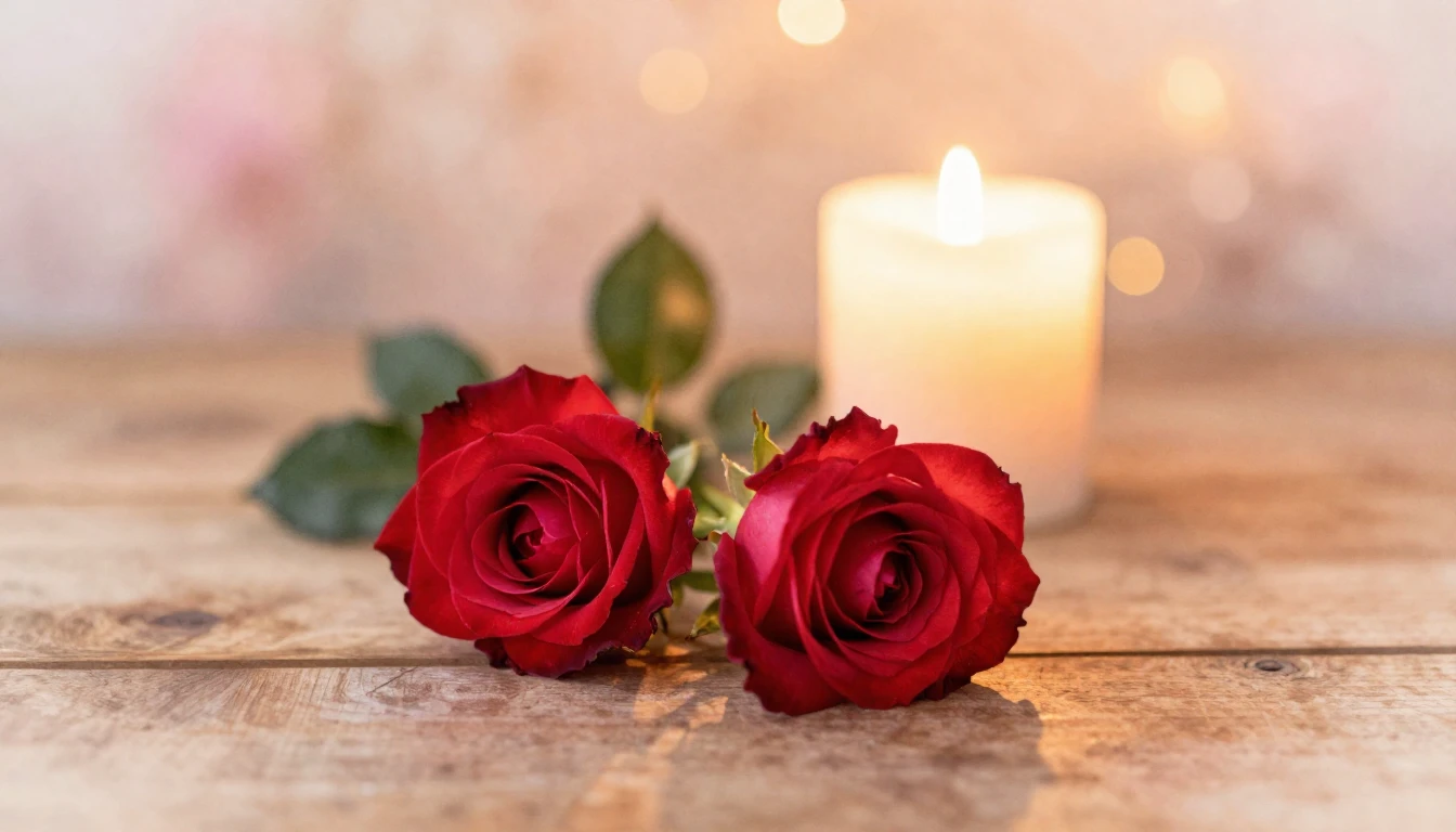 A beautiful watercolor painting of two delicate red roses ly...