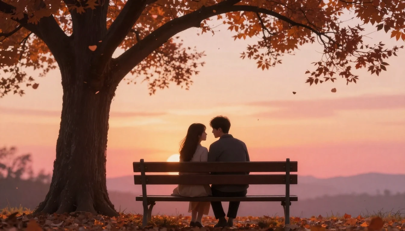 A romantic and intimate scene of a couple sitting close toge...