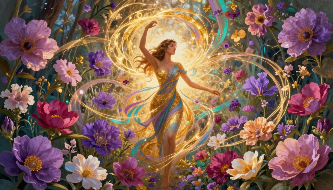 A vibrant and symbolic composition celebrating womanhood and...