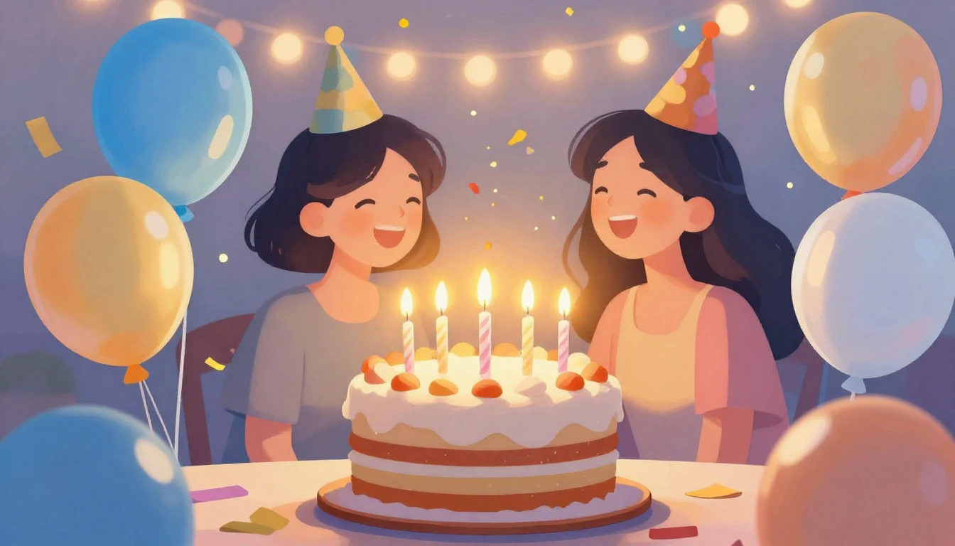 A vibrant and festive digital art illustration celebrating a...