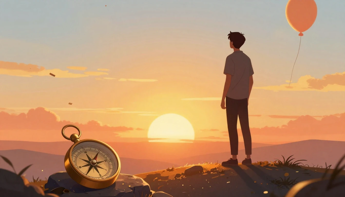 A warm and uplifting digital art illustration depicting a si...