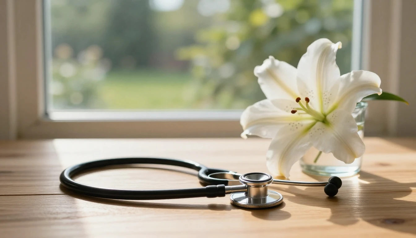 A peaceful and atmospheric scene featuring a sun-drenched wo...