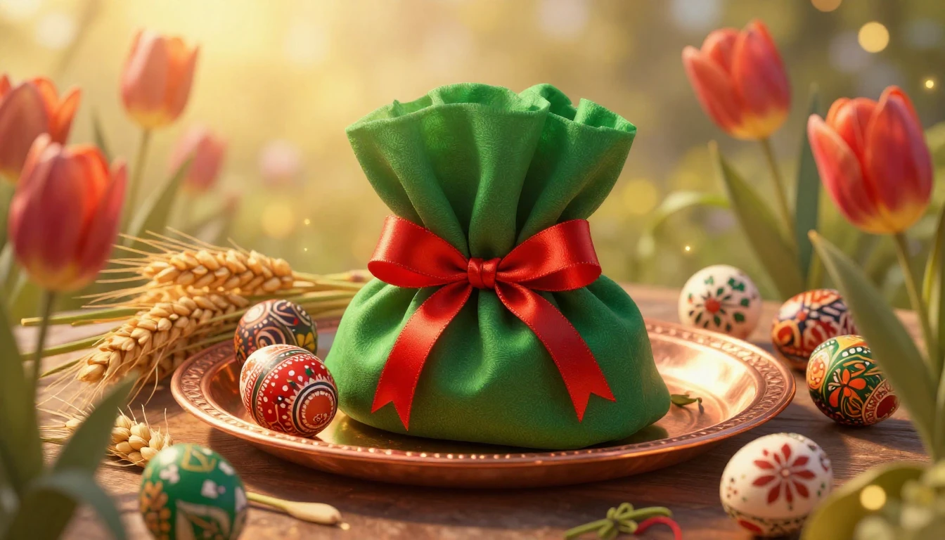 A breathtaking digital art illustration of Novruz celebratio...