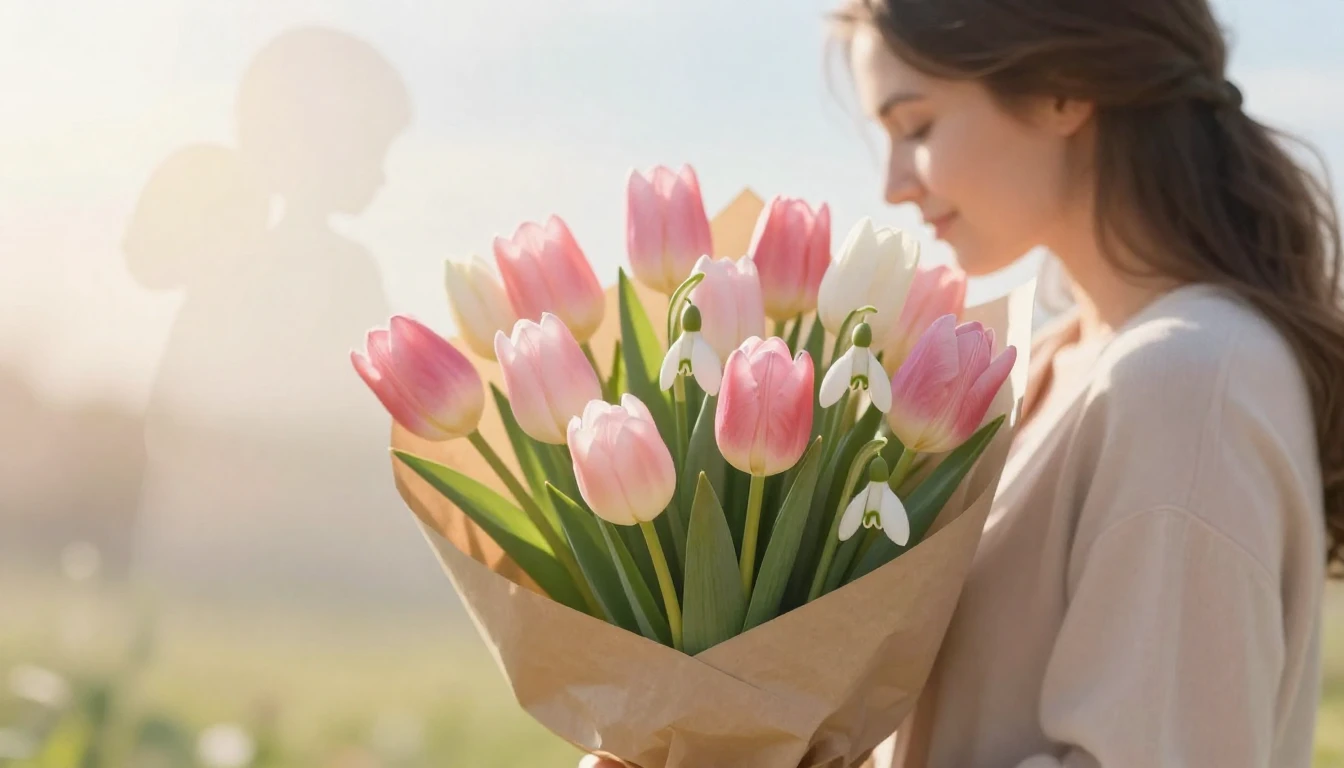 A heartwarming and gentle artistic composition symbolizing m...