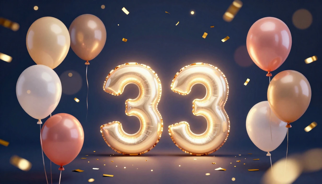 A vibrant and festive scene celebrating a milestone. Shimmer...