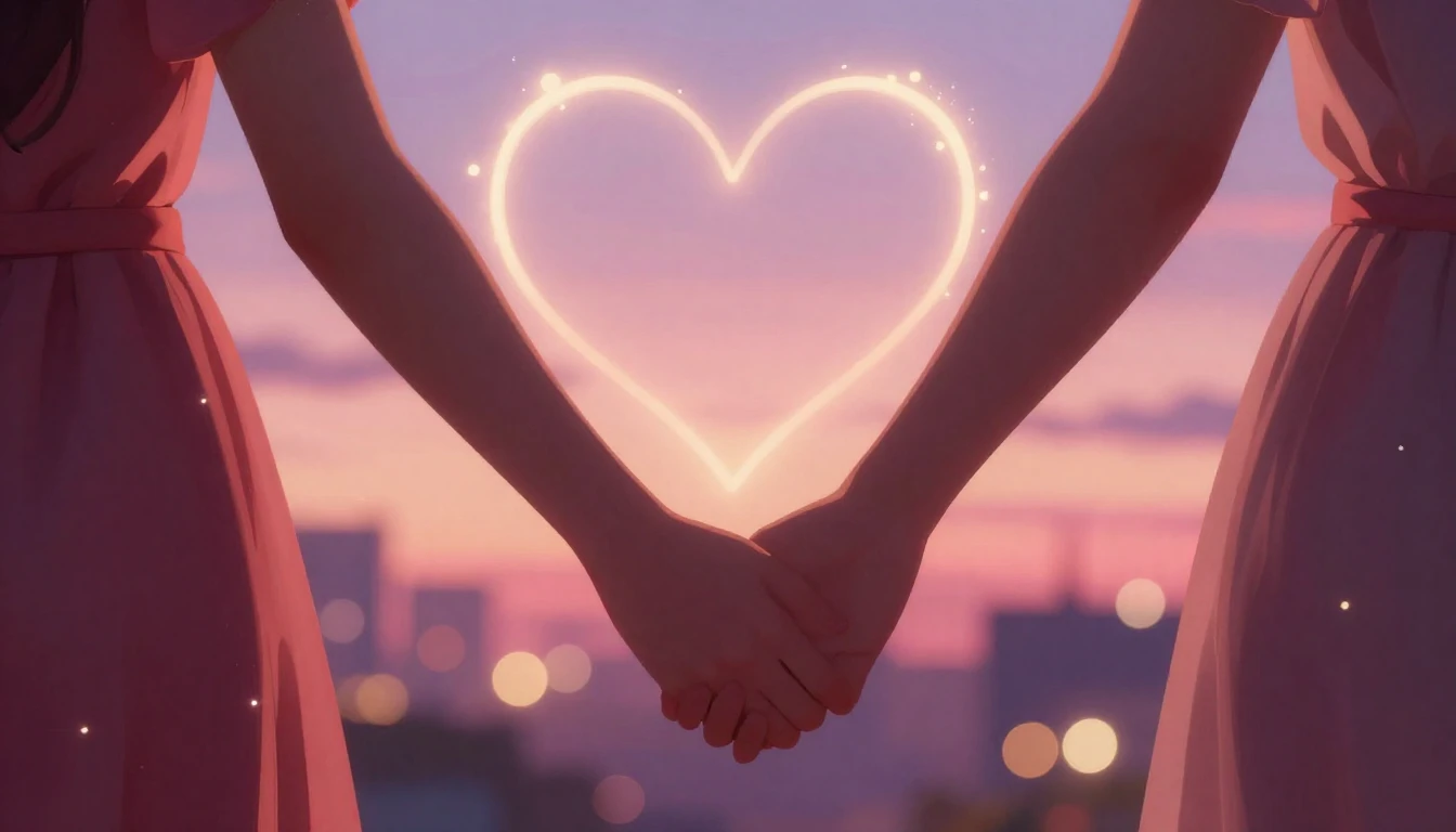 A romantic digital art illustration for a Valentine's Day so...