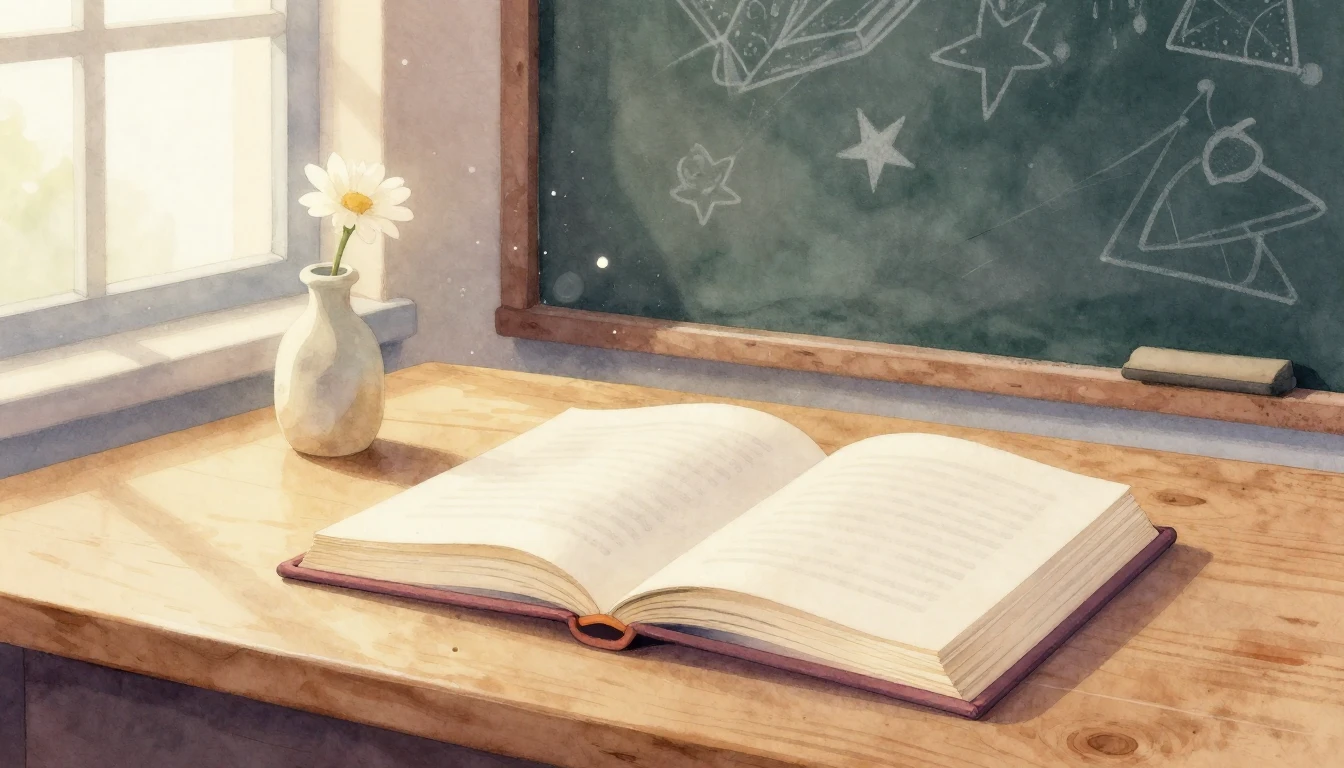 A beautiful watercolor illustration of an open book on a woo...