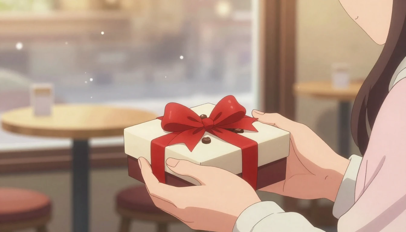 A heartwarming romantic anime illustration for a Valentine's...