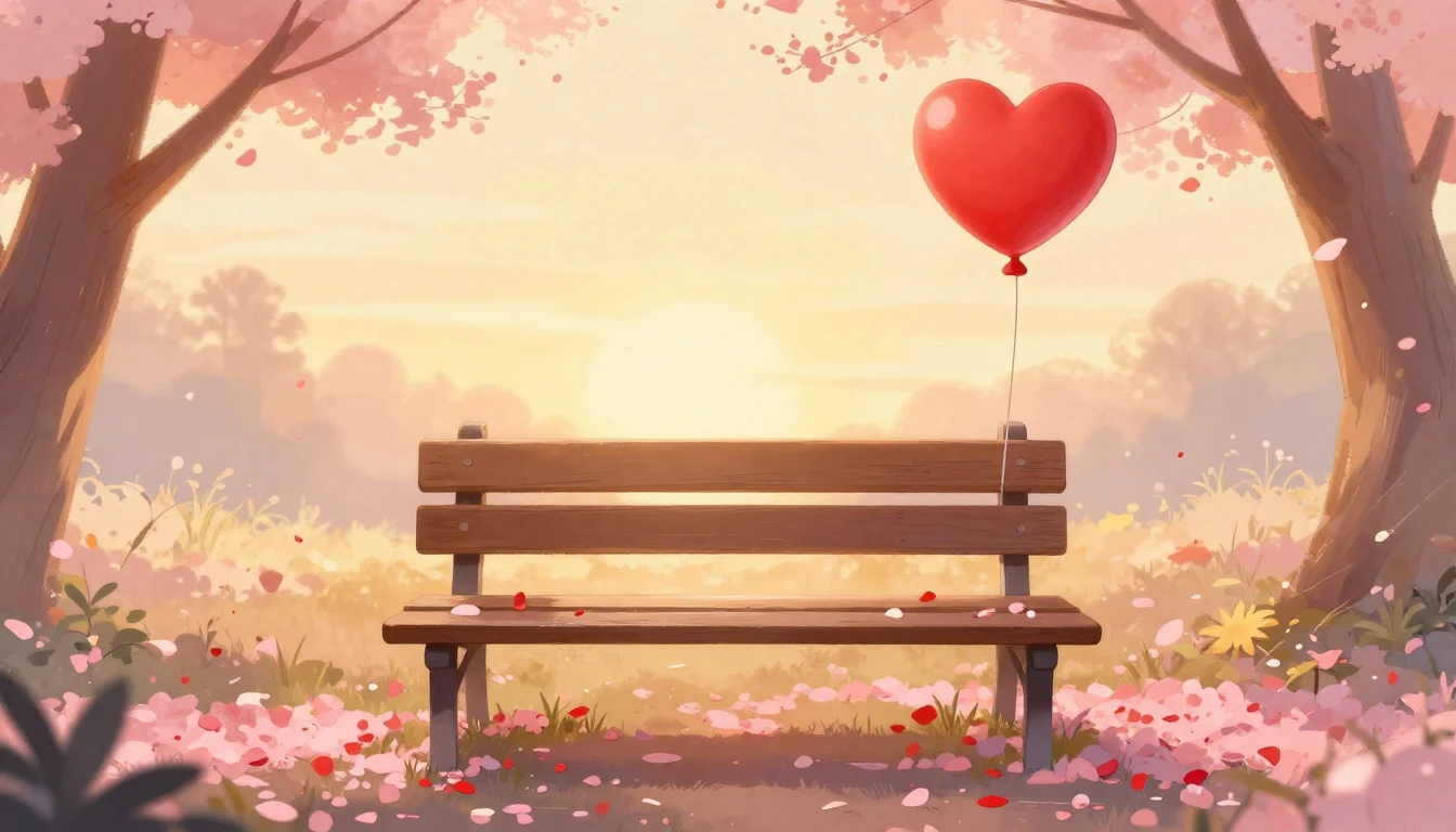 A romantic and warm illustration for a Valentine's Day song ...