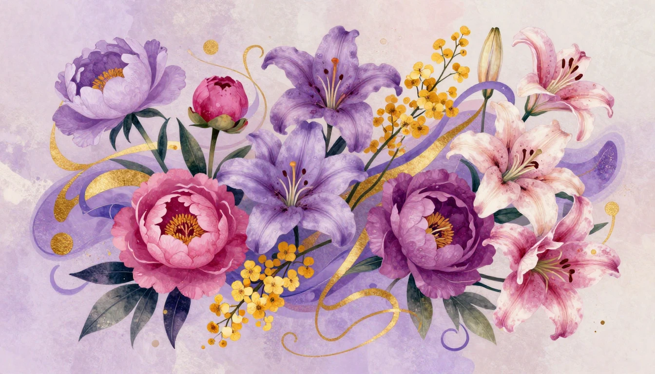 A vibrant and artistic illustration celebrating femininity a...