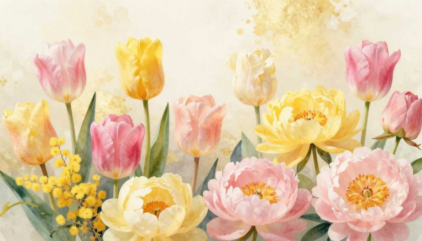 A vibrant and artistic composition featuring a variety of bl...