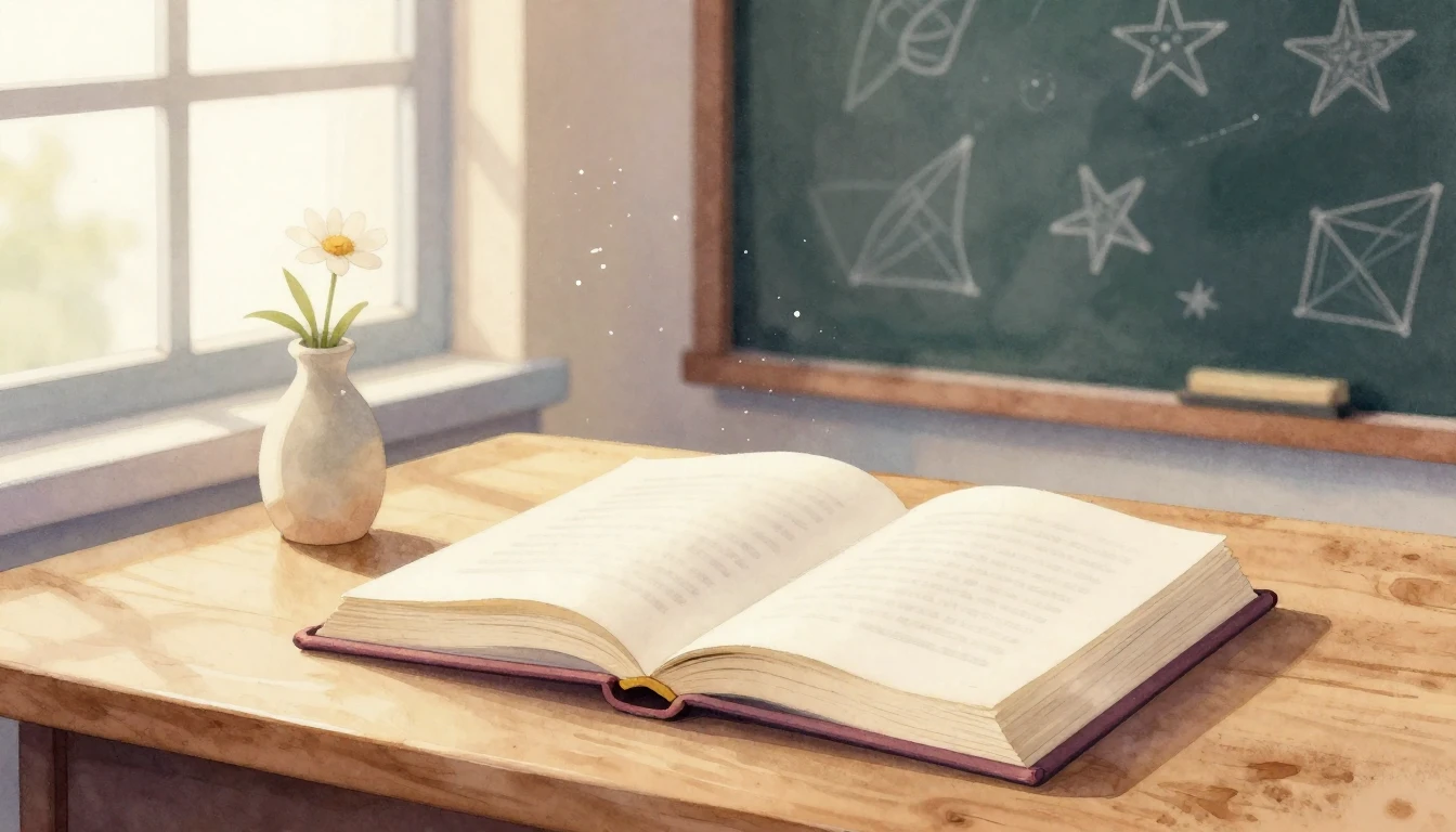 A beautiful watercolor illustration of an open book on a woo...