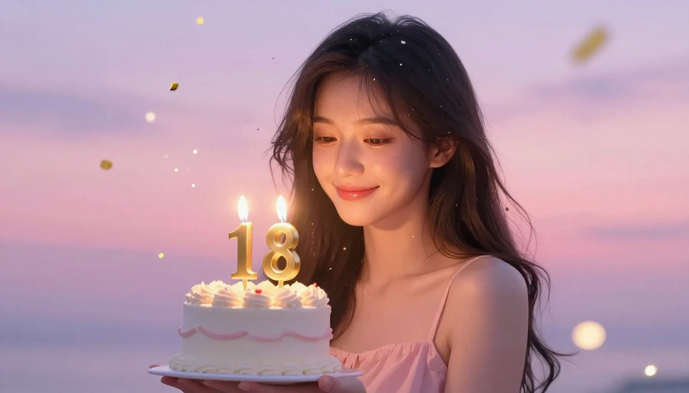 A heartwarming illustration of a young woman celebrating her...