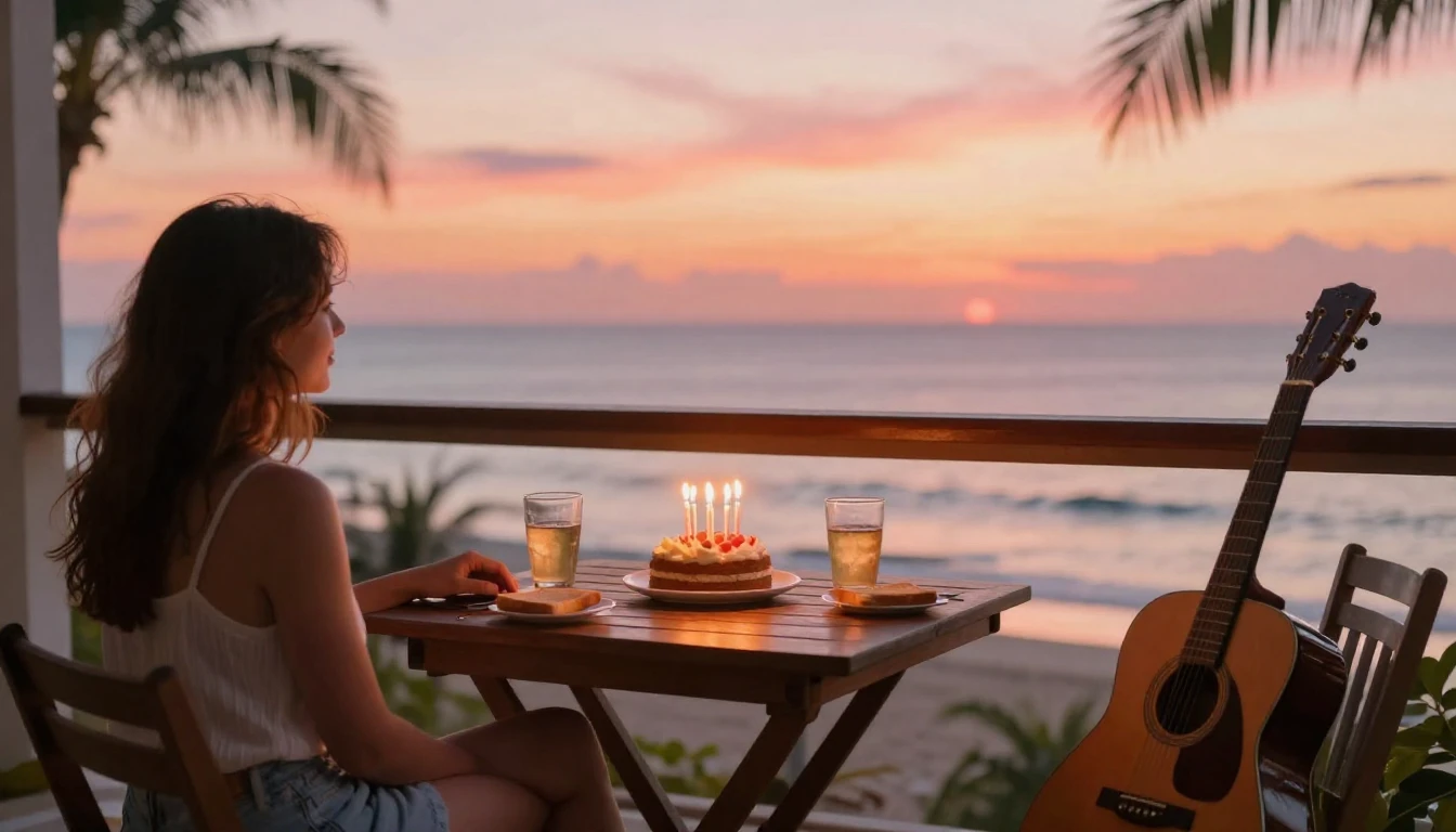 A warm and inviting scene of a casual birthday celebration o...