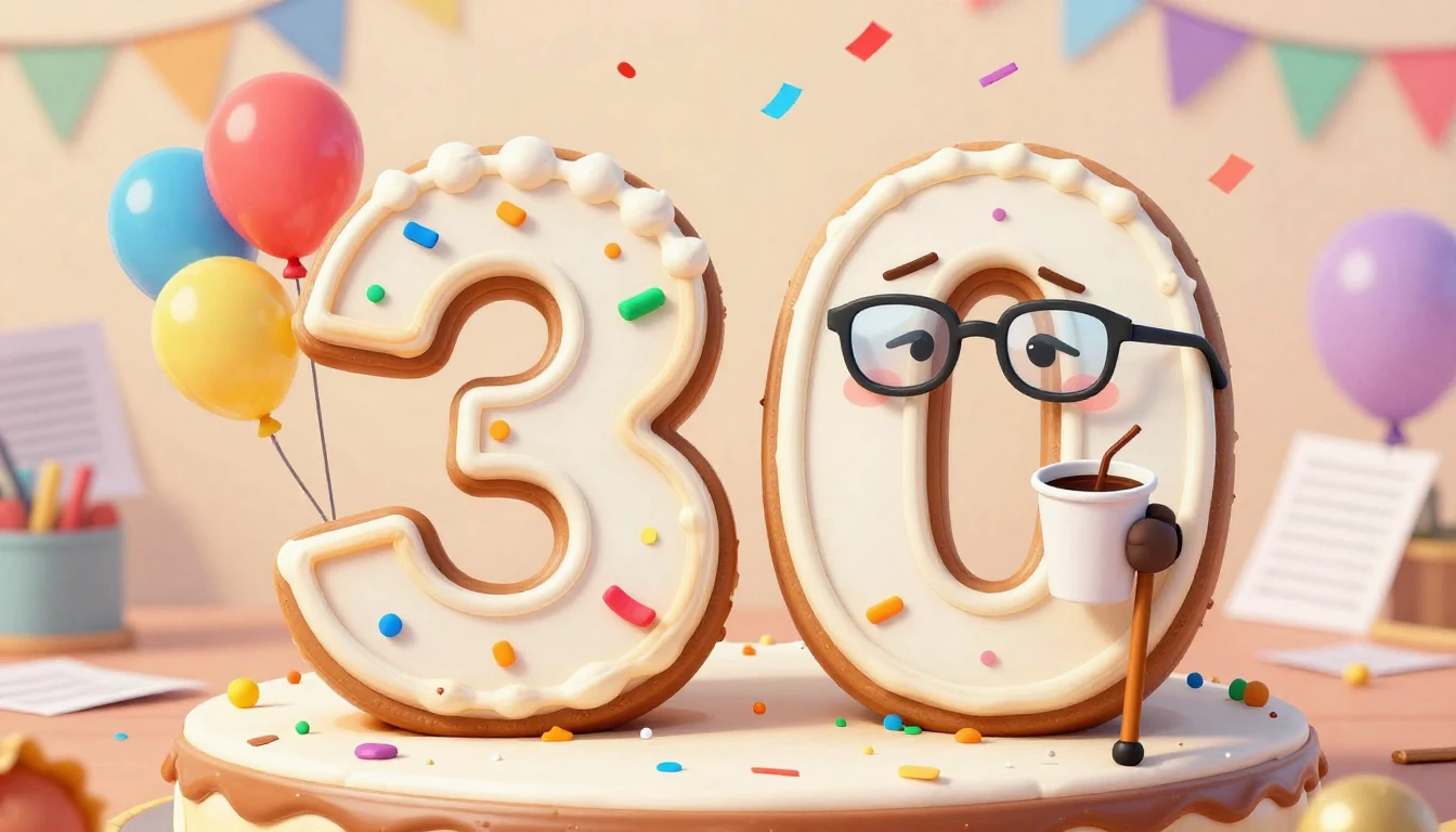 A humorous illustration of a birthday cake shaped like the n...