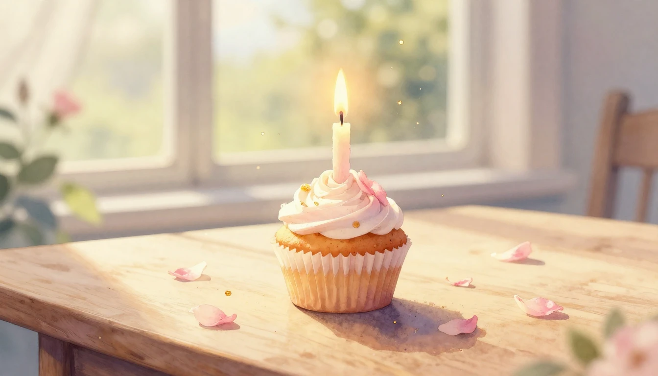 A beautiful watercolor painting of a single lit candle on a ...