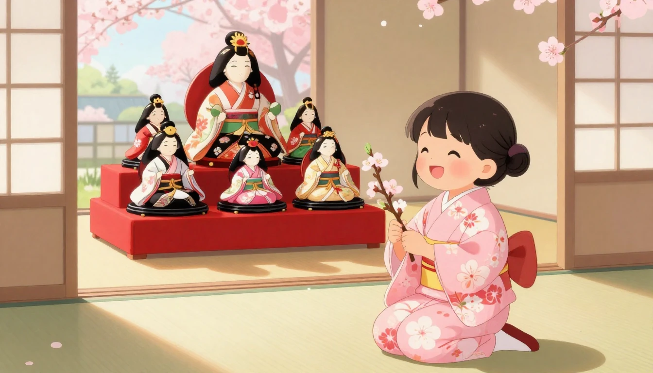 A beautiful and heartwarming illustration of a traditional J...