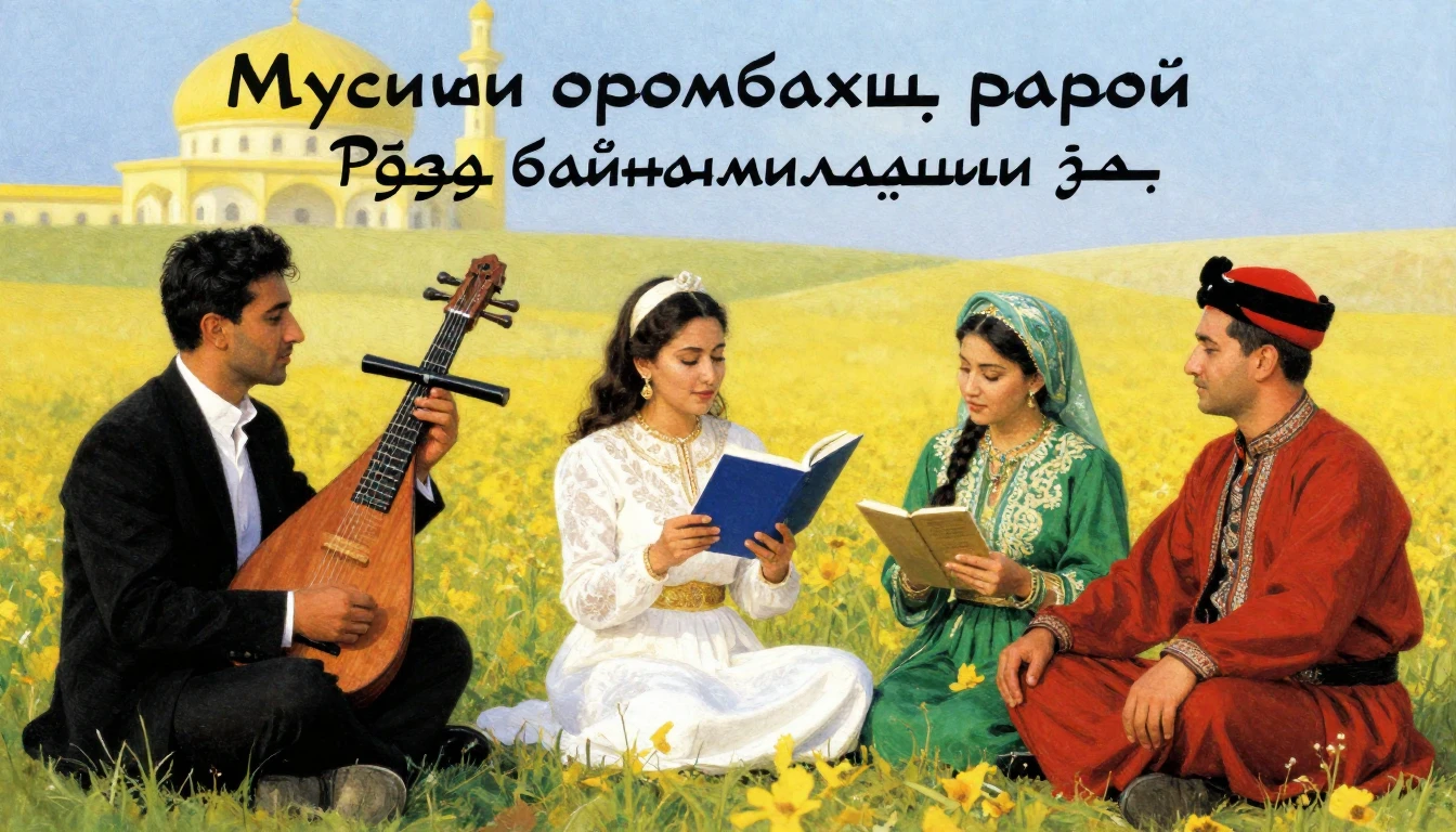 Album cover art for instrumental music about Мусиқии оромбах...