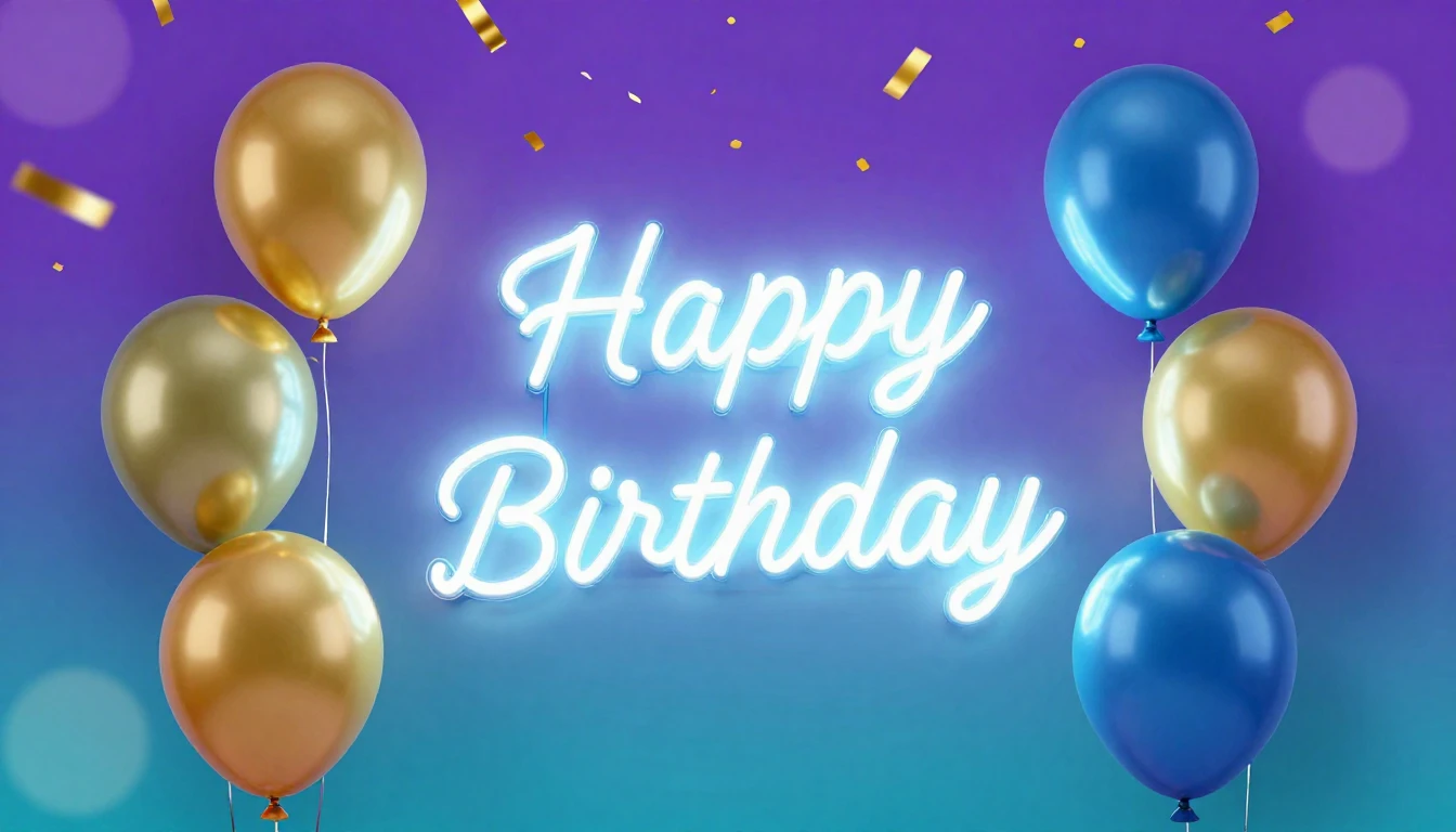 A vibrant and festive birthday celebration concept art. In t...