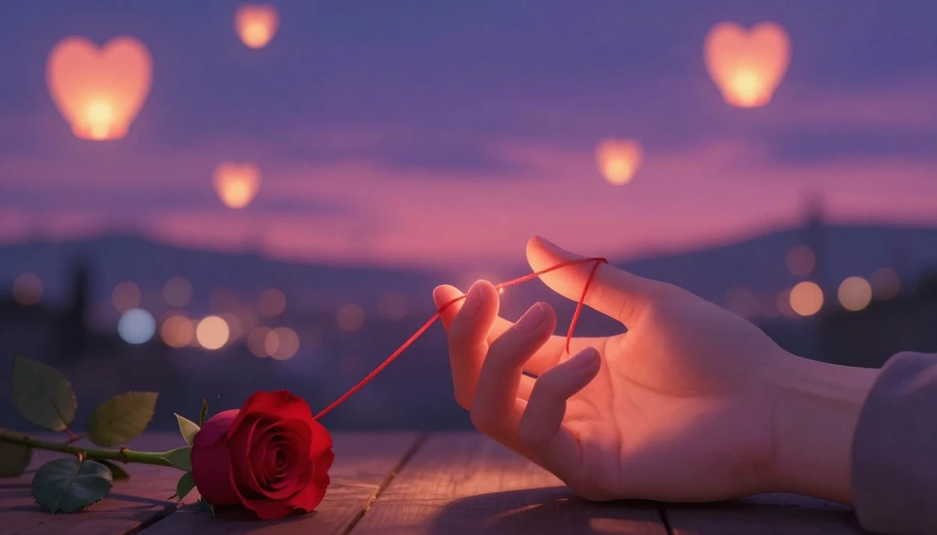 A highly detailed digital art illustration of a romantic sce...