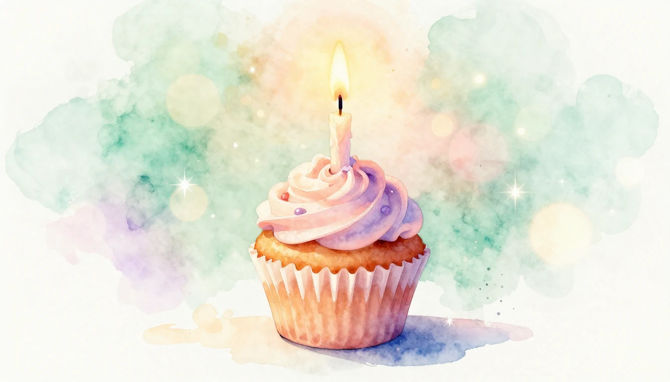 A beautiful watercolor painting of a single lit candle on a ...