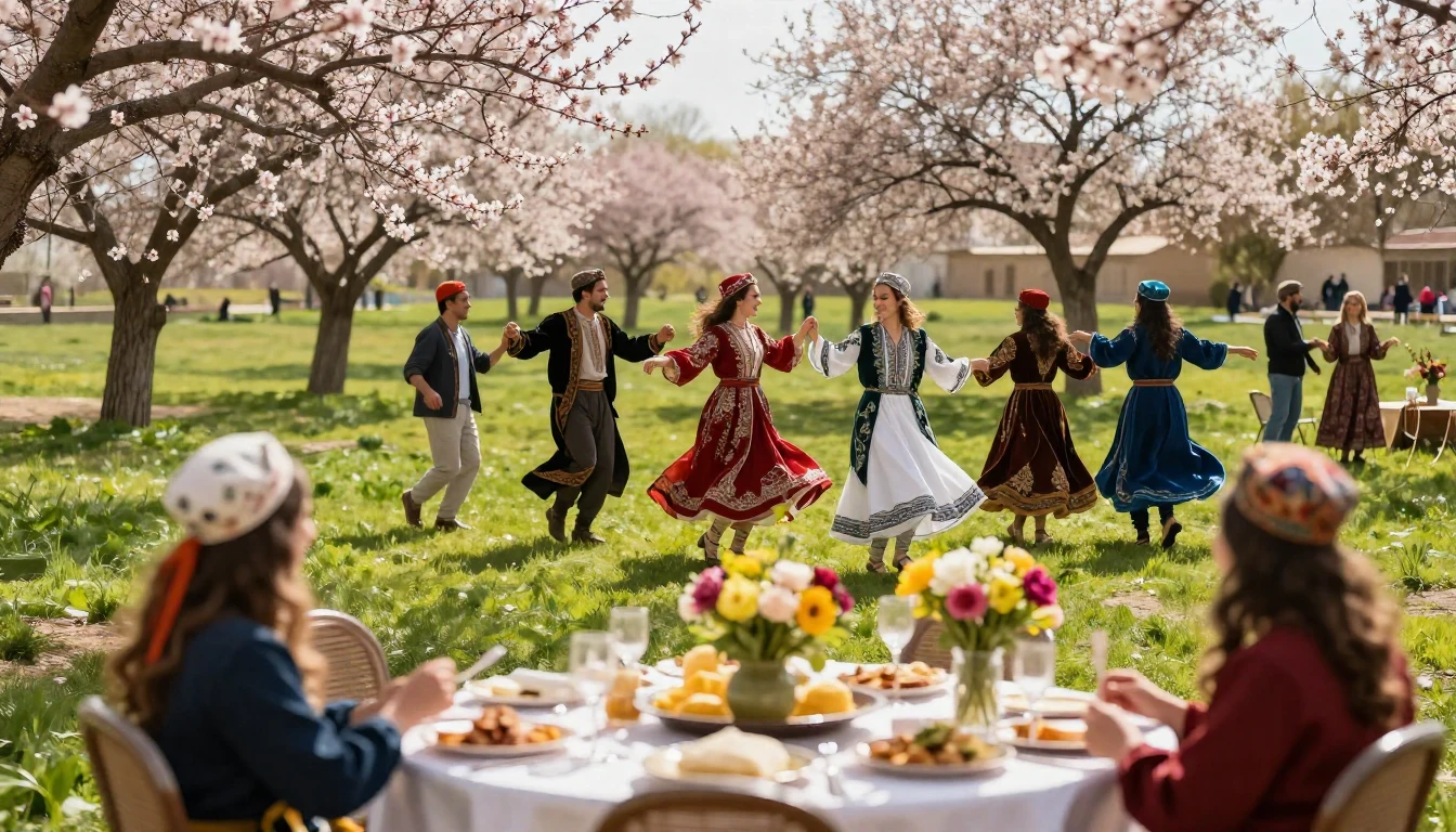 A vibrant and joyous celebration of Nowruz, the spring festi...