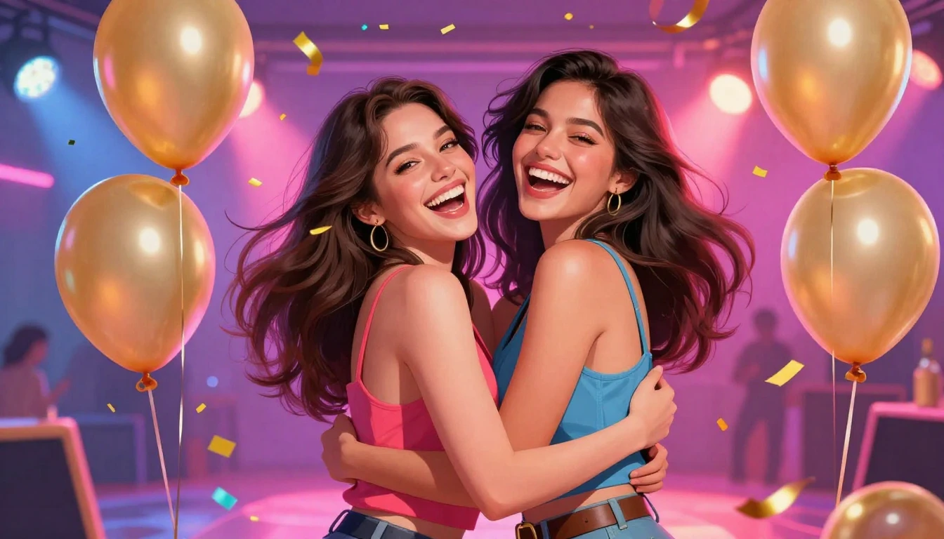 A vibrant and colorful digital illustration celebrating a bi...