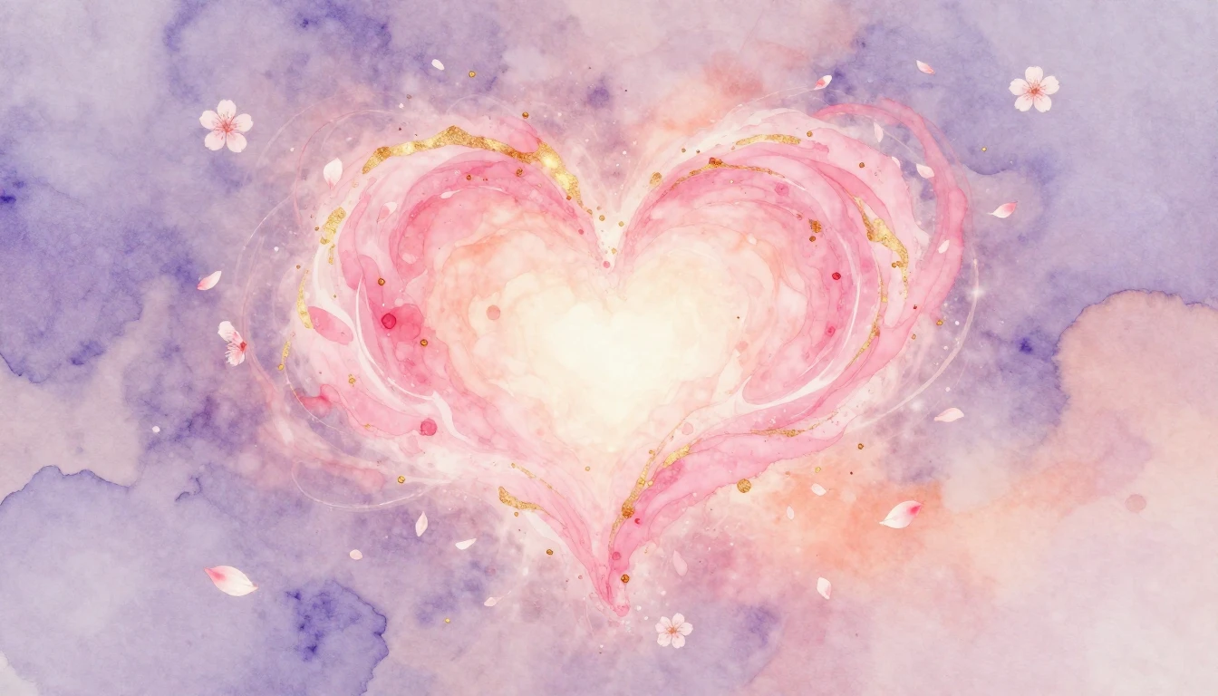 A soft and ethereal watercolor painting depicting a glowing ...