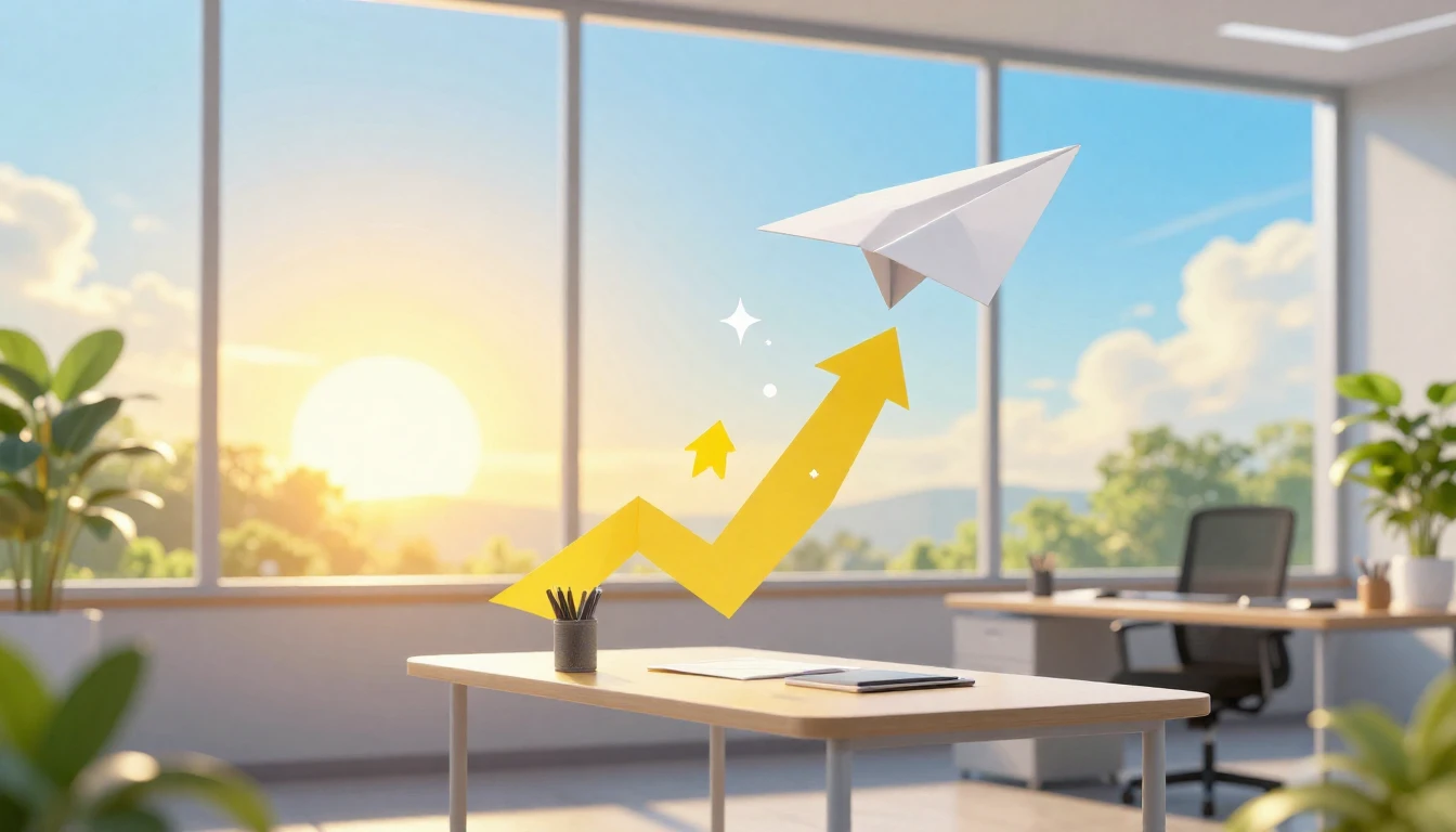 A vibrant and conceptual illustration representing career gr...