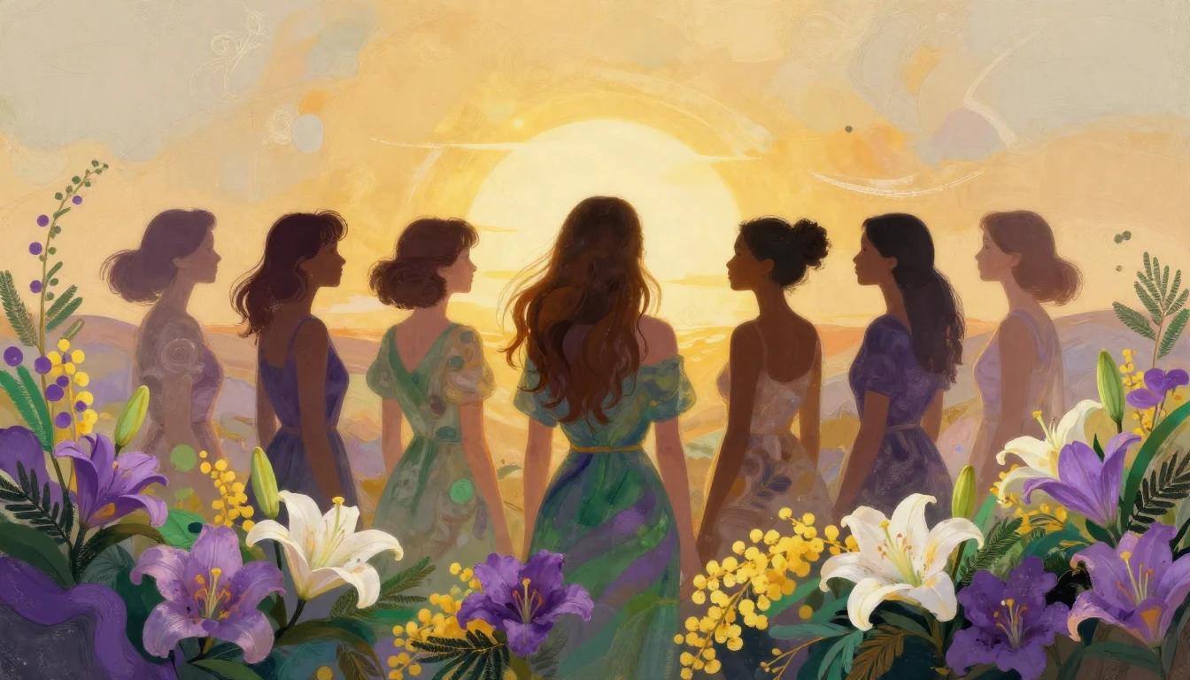 A vibrant and symbolic composition representing growth and u...