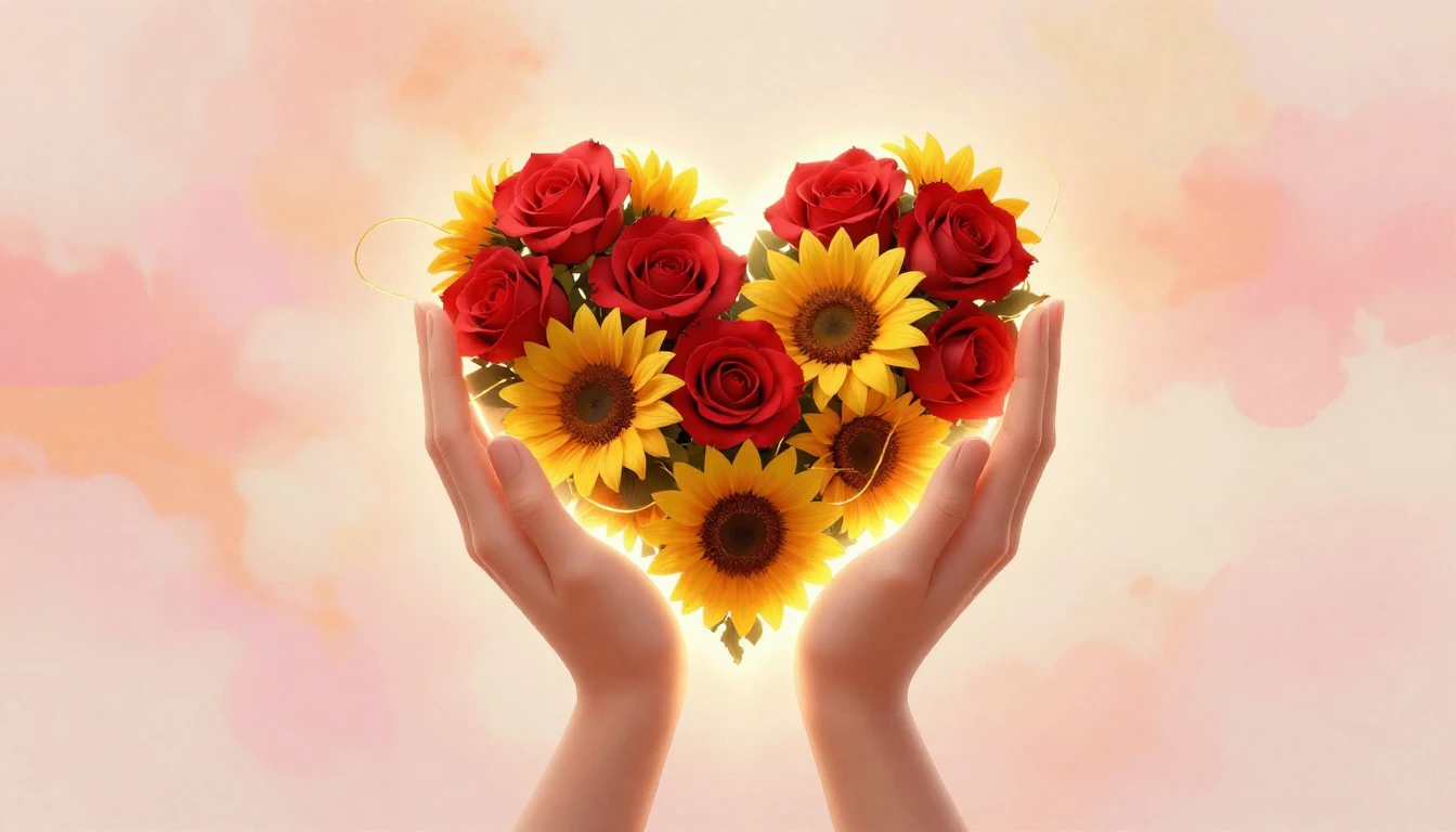 A heartwarming and artistic composition symbolizing Love and...