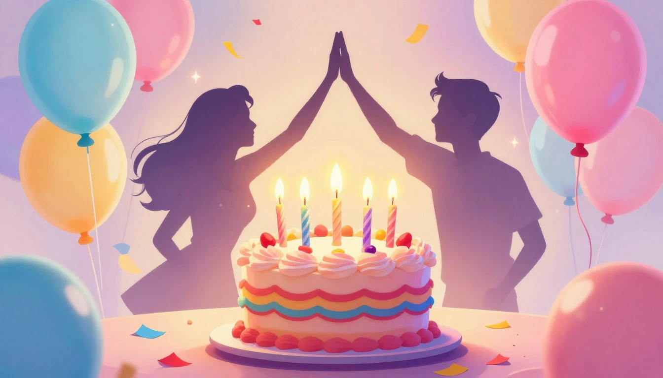 A vibrant and festive digital art illustration celebrating a...