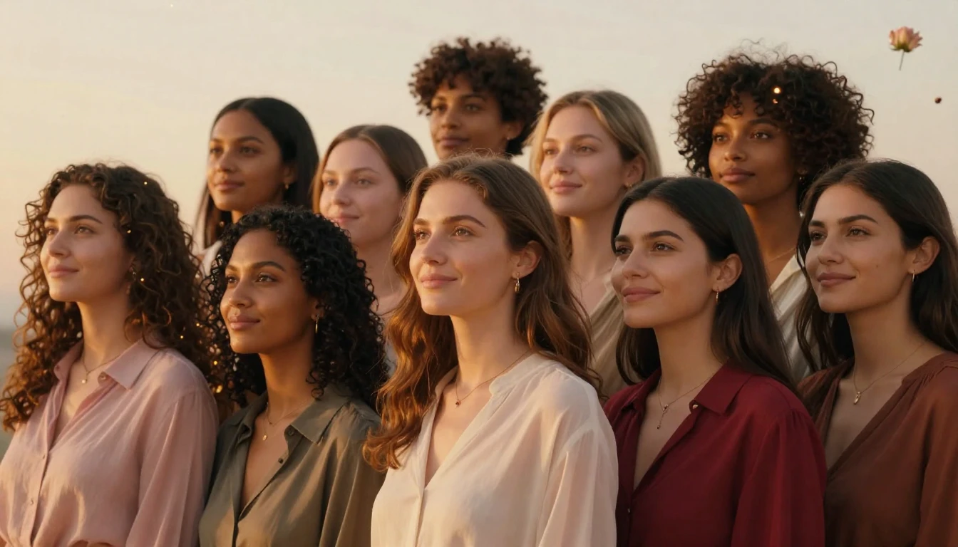 A breathtaking and inspiring portrait of diverse women stand...