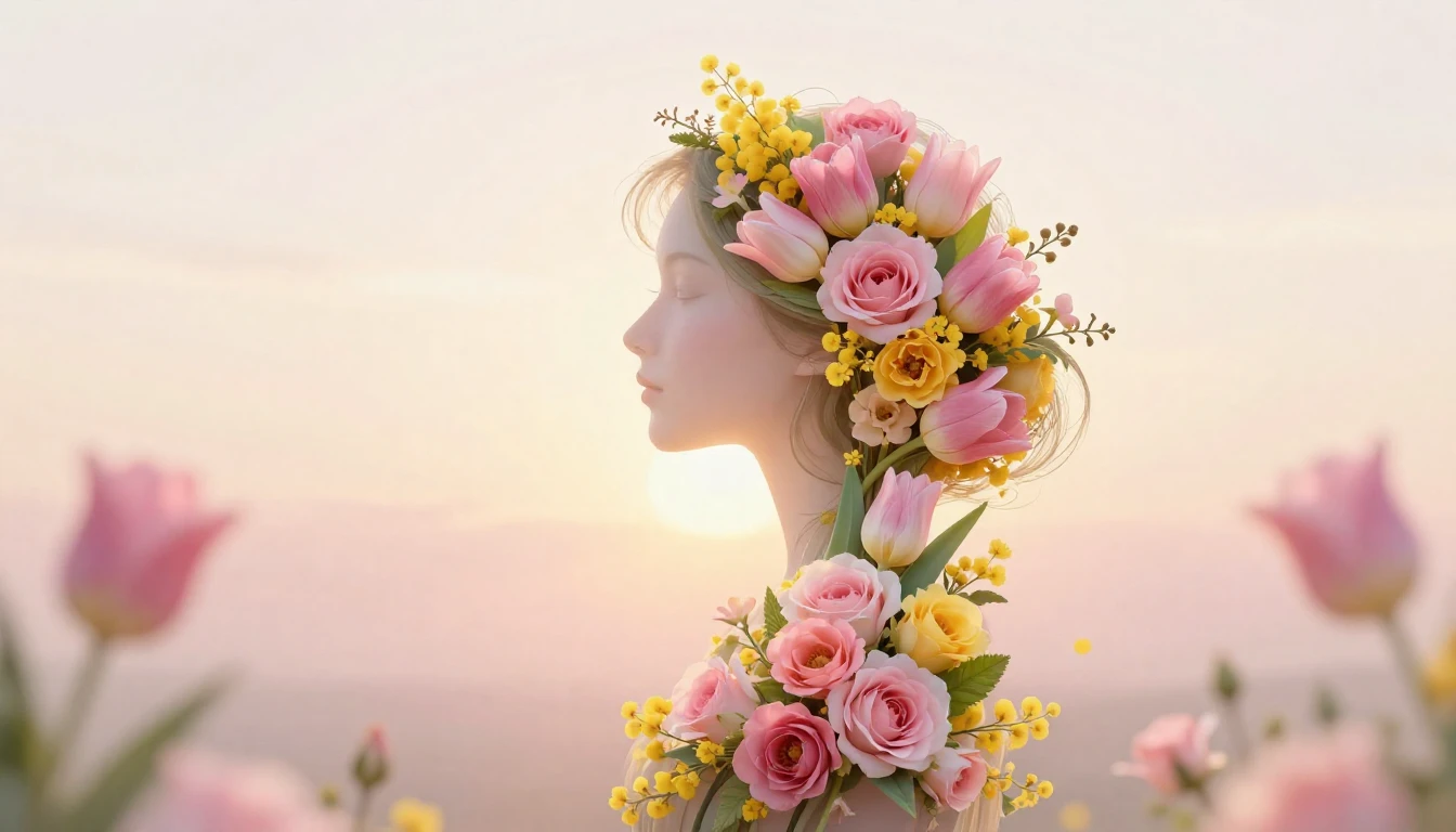 A beautiful and elegant composition symbolizing Women's Day....