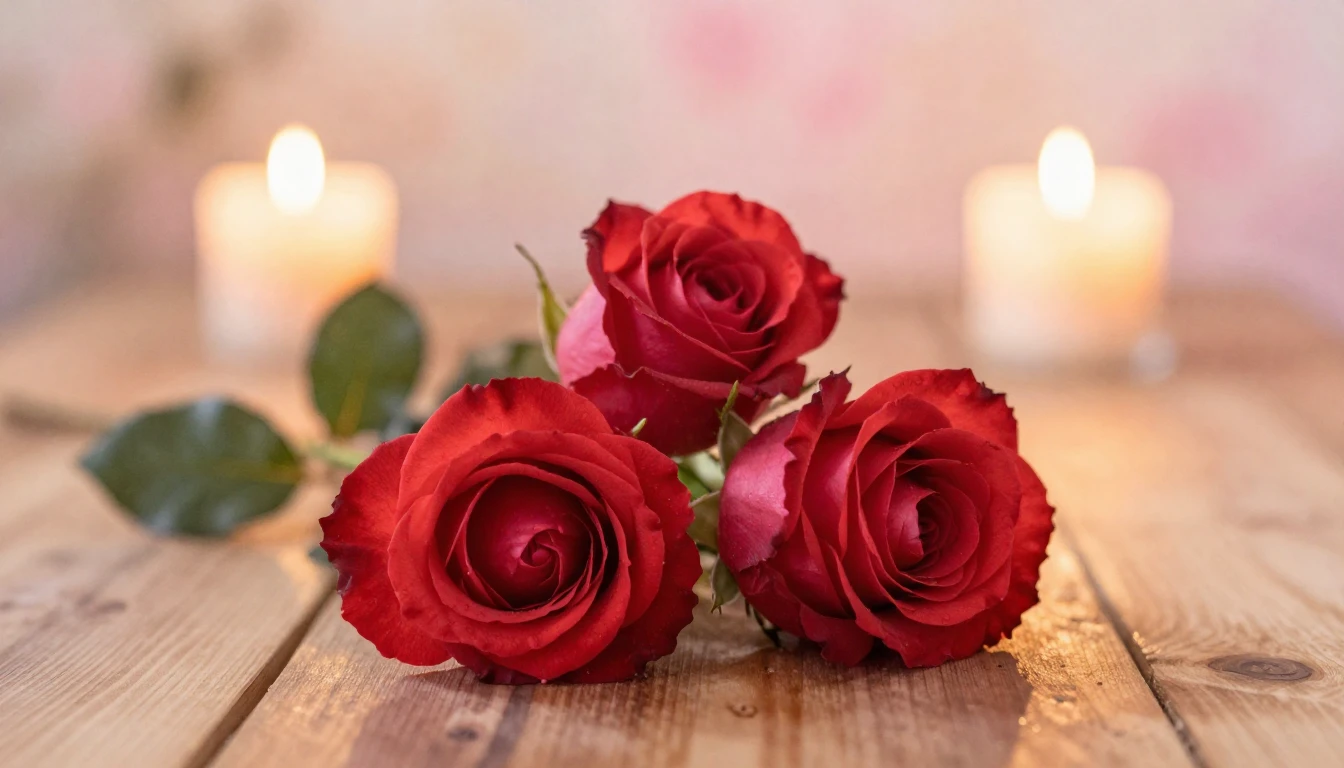 A soft and ethereal watercolor painting of two delicate red ...