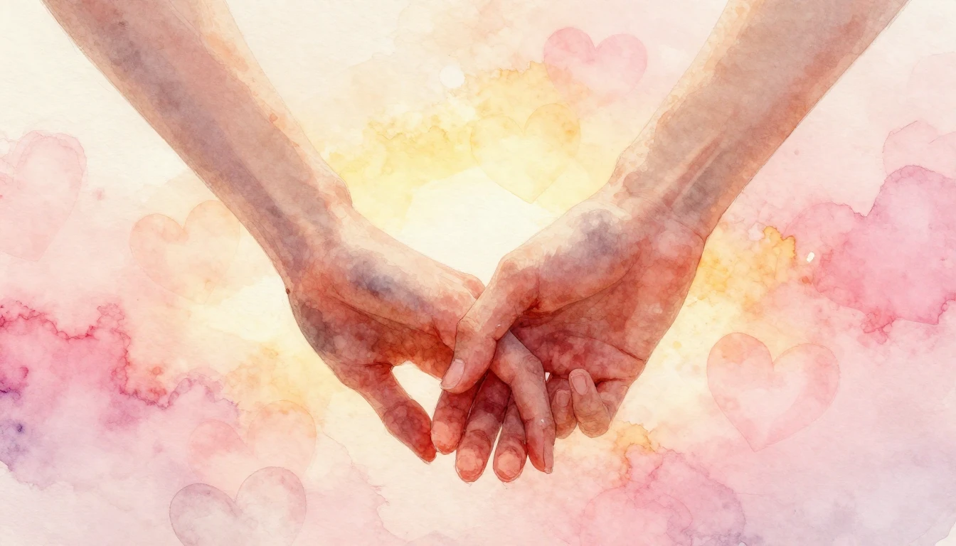 A romantic and dreamy watercolor painting featuring a close-...