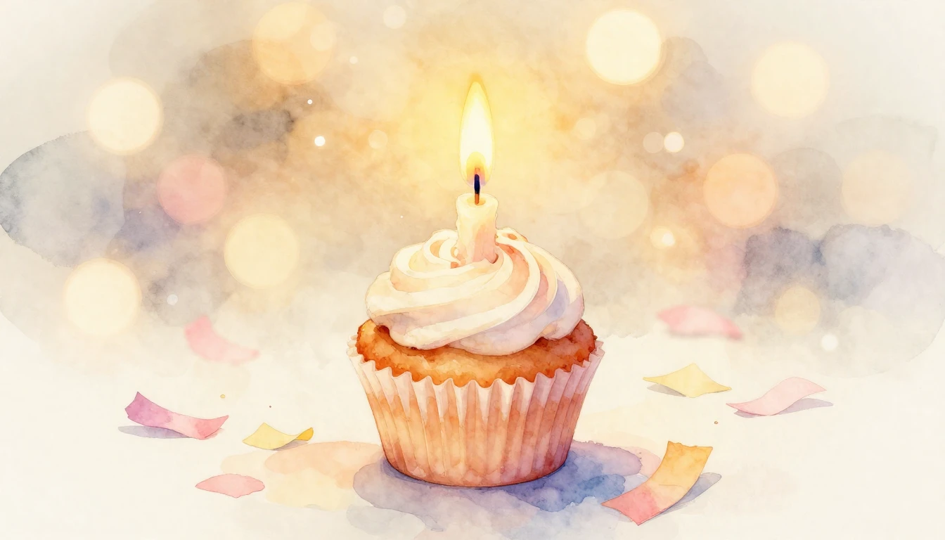 A beautiful watercolor painting of a single lit candle on a ...