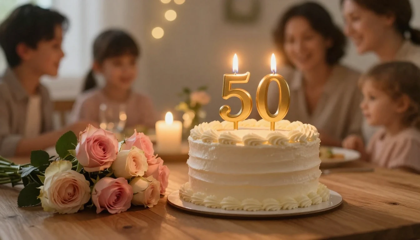 A heartwarming and emotional scene of a beautiful birthday c...