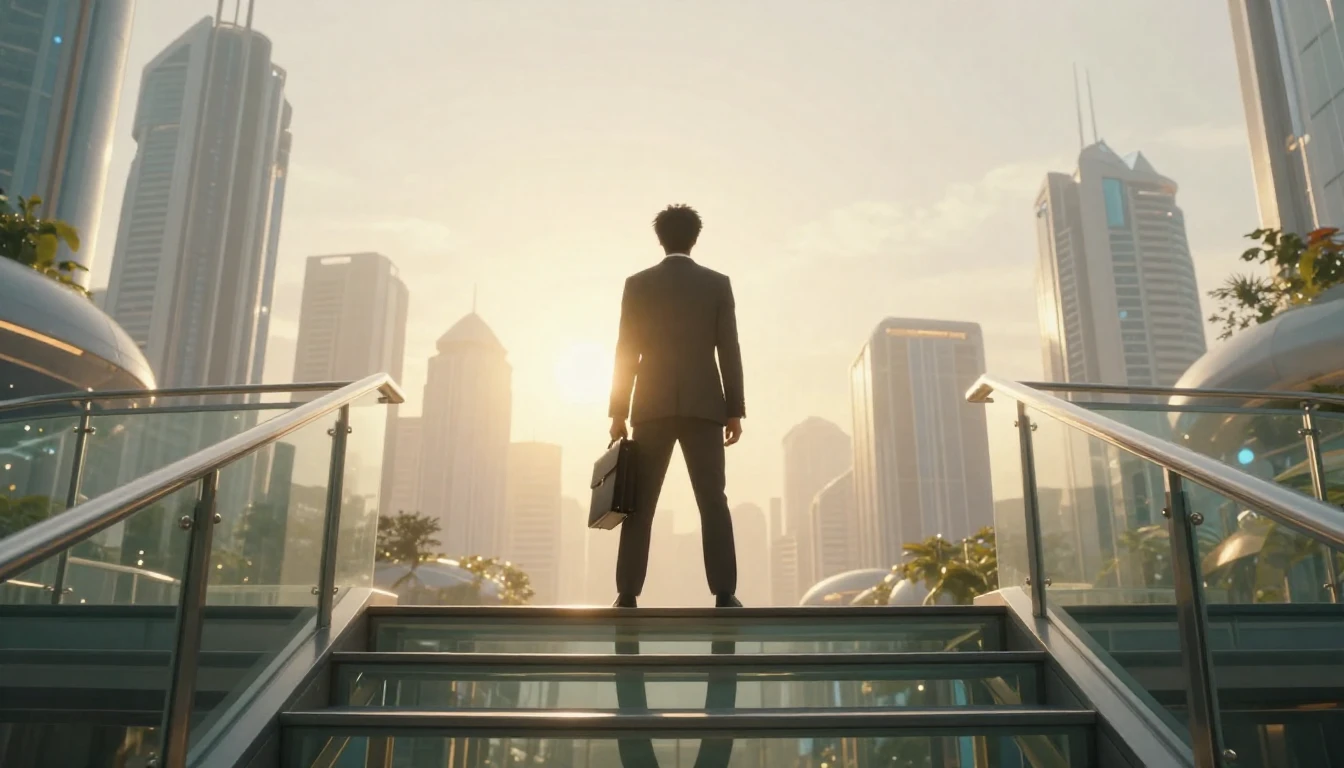 A cinematic and artistic representation of a person standing...