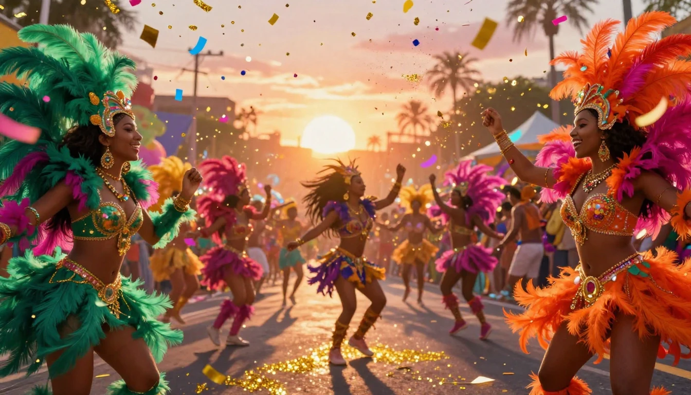 A vibrant and dynamic digital art piece depicting a grand Ca...