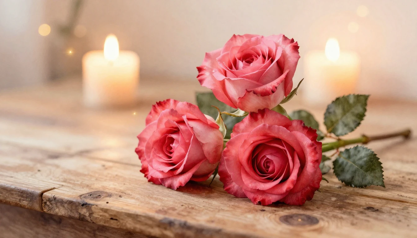 A beautiful watercolor painting of two delicate red roses in...