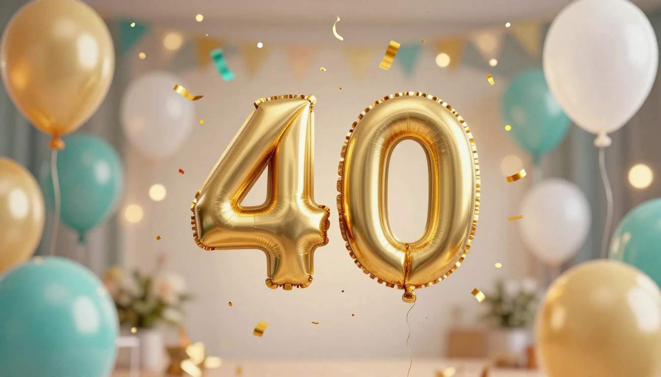 A vibrant and celebratory album cover design featuring a gol...