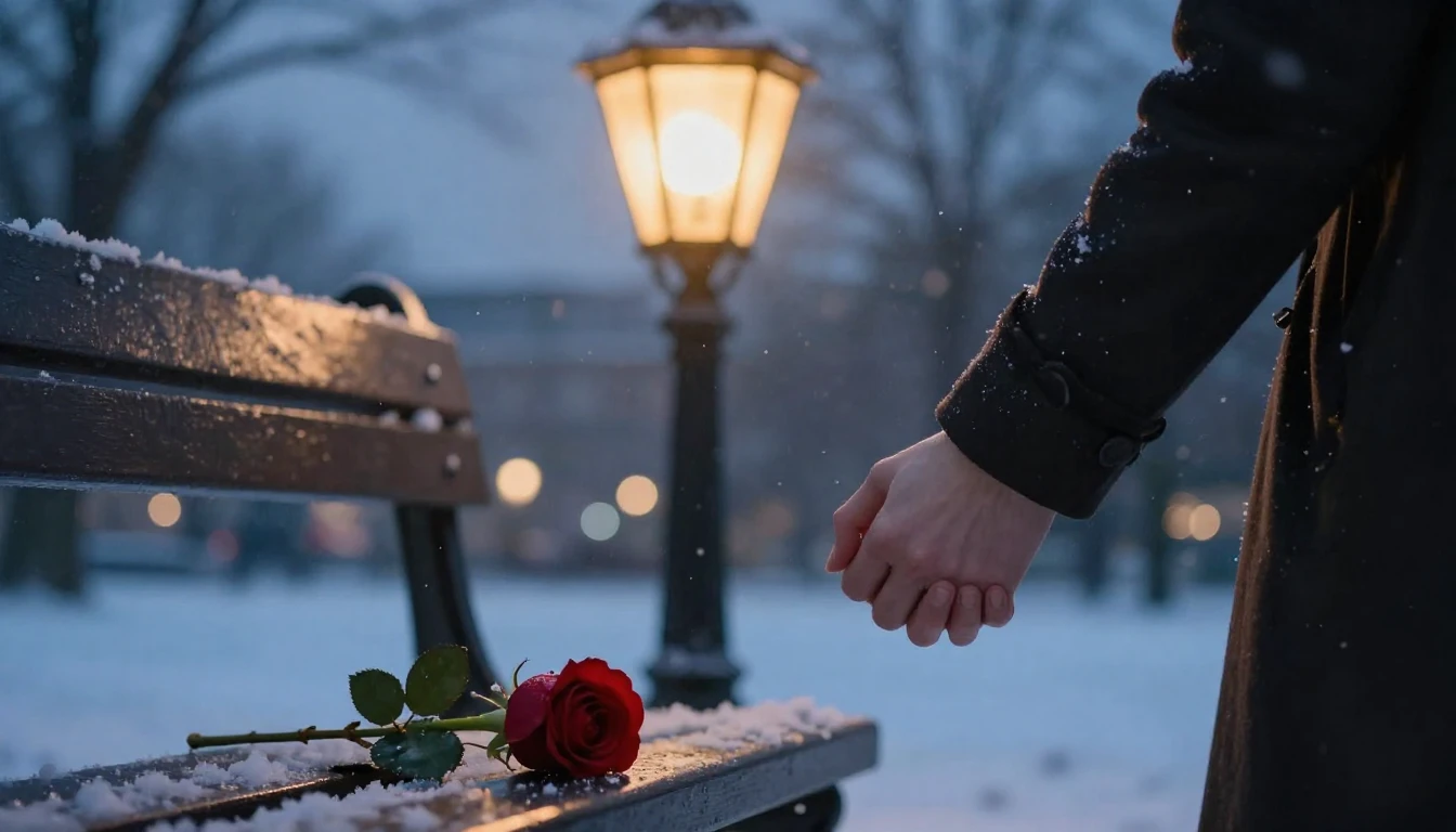 A romantic and dreamy scene focusing on a couple holding han...