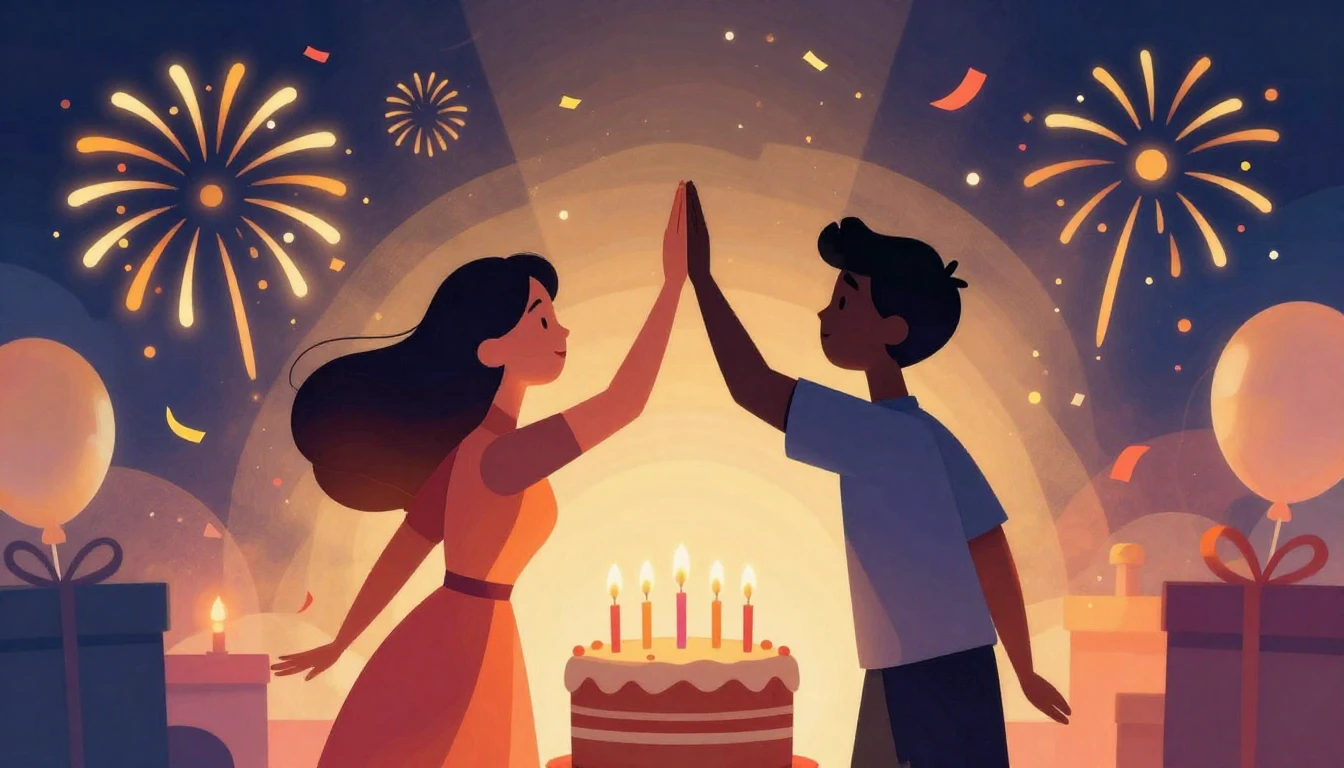 A vibrant and festive illustration representing friendship a...